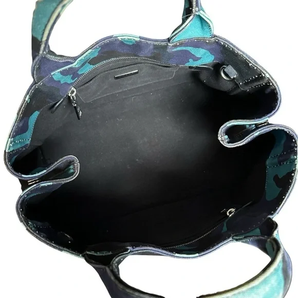 PRADA Blue Camouflage Canapa GM Two Way Tote Bag - Picture 4 of 15